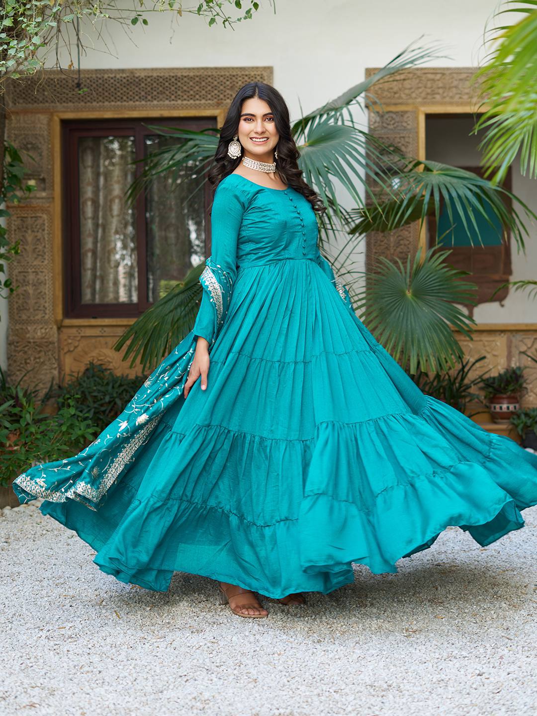 Queens Crafted Casual Wear With Intricate Anarkali Suit