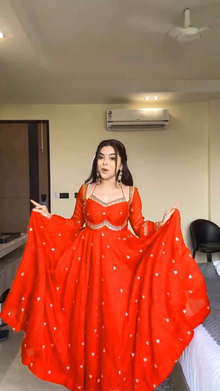 Neha Red Classic Anarkali Suit Set