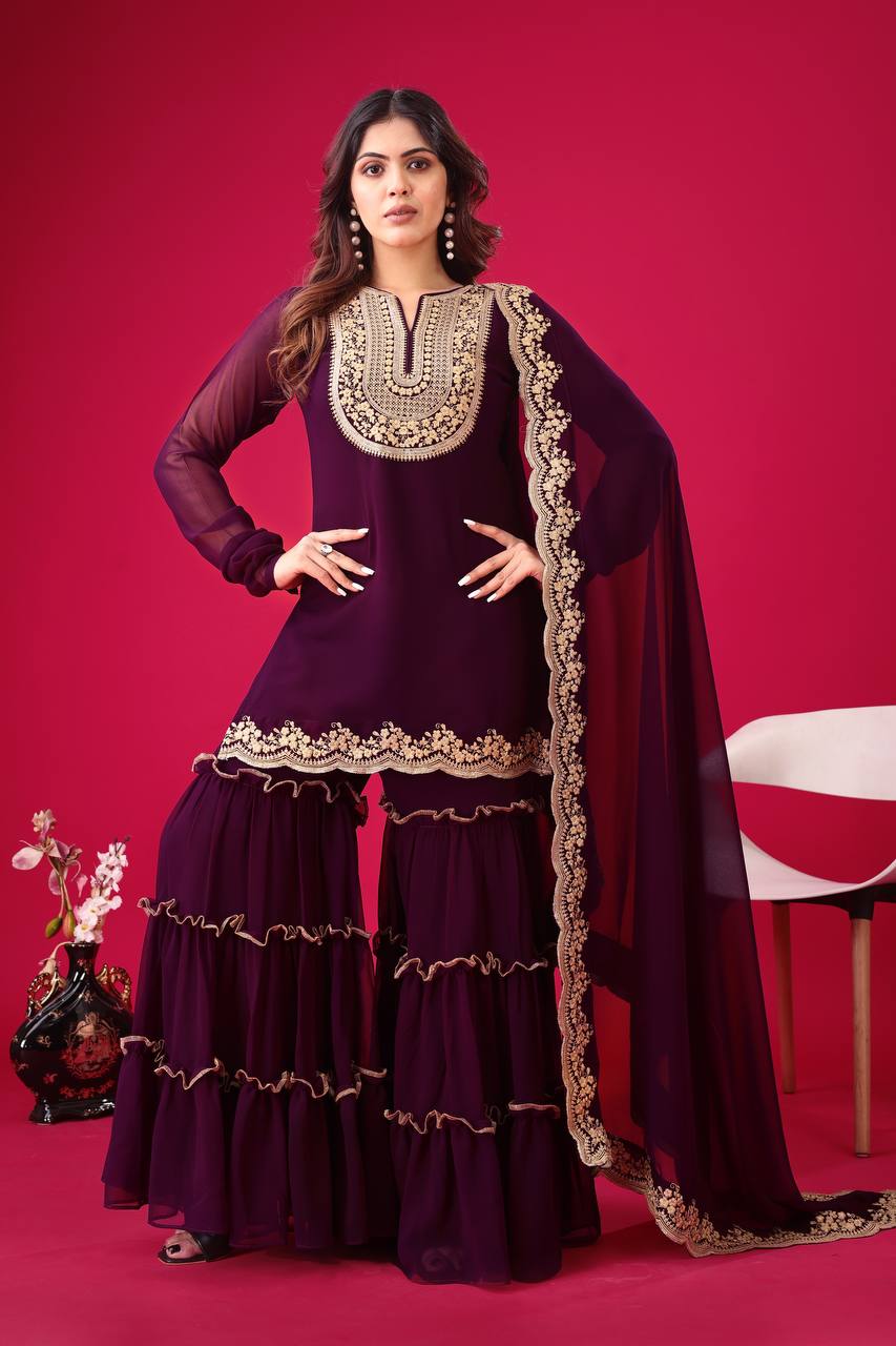 Tales of Tradition A Vintage-Inspired Sharara Ensemble