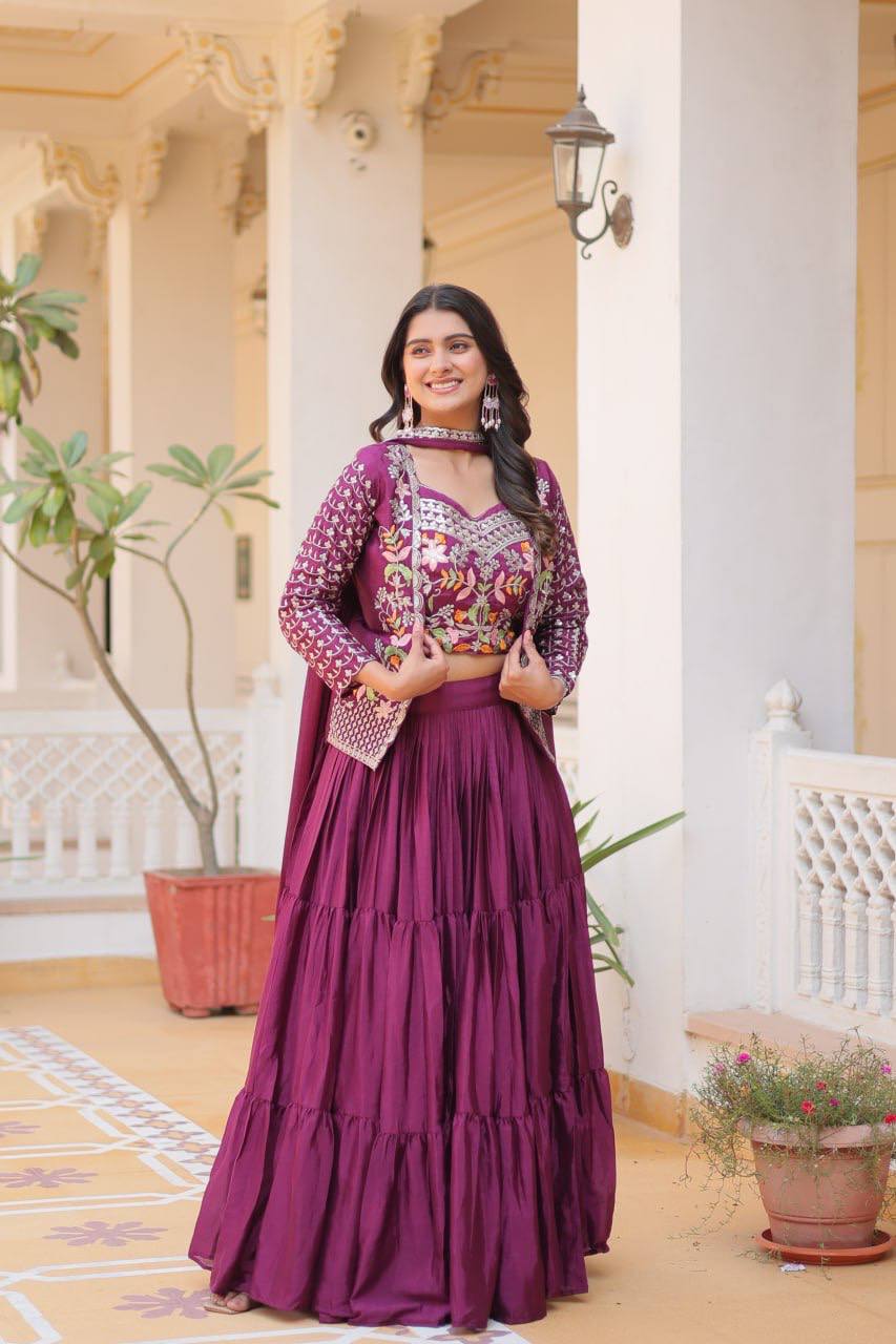 Sapna Designer Pure Chinon Festival Lehenga choli & koti