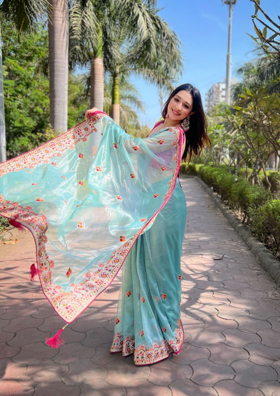 Siya Designer Embroidery work Saree