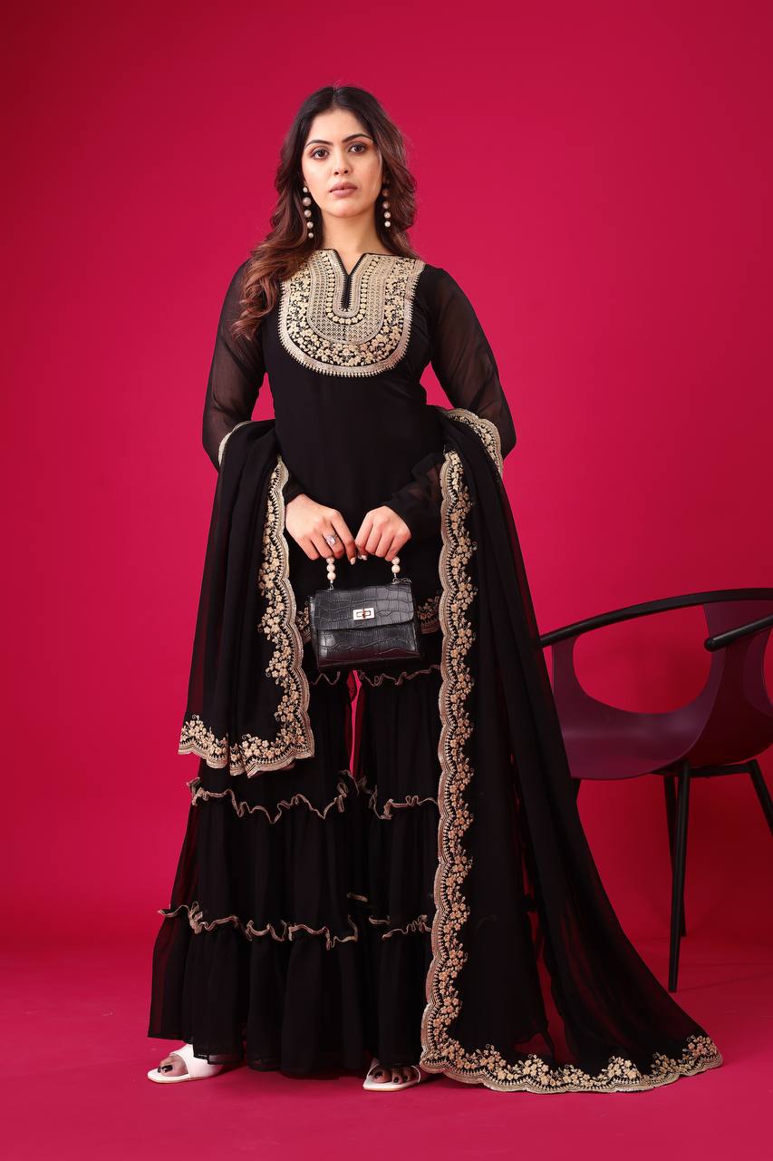 Tales of Tradition A Vintage-Inspired Sharara Ensemble