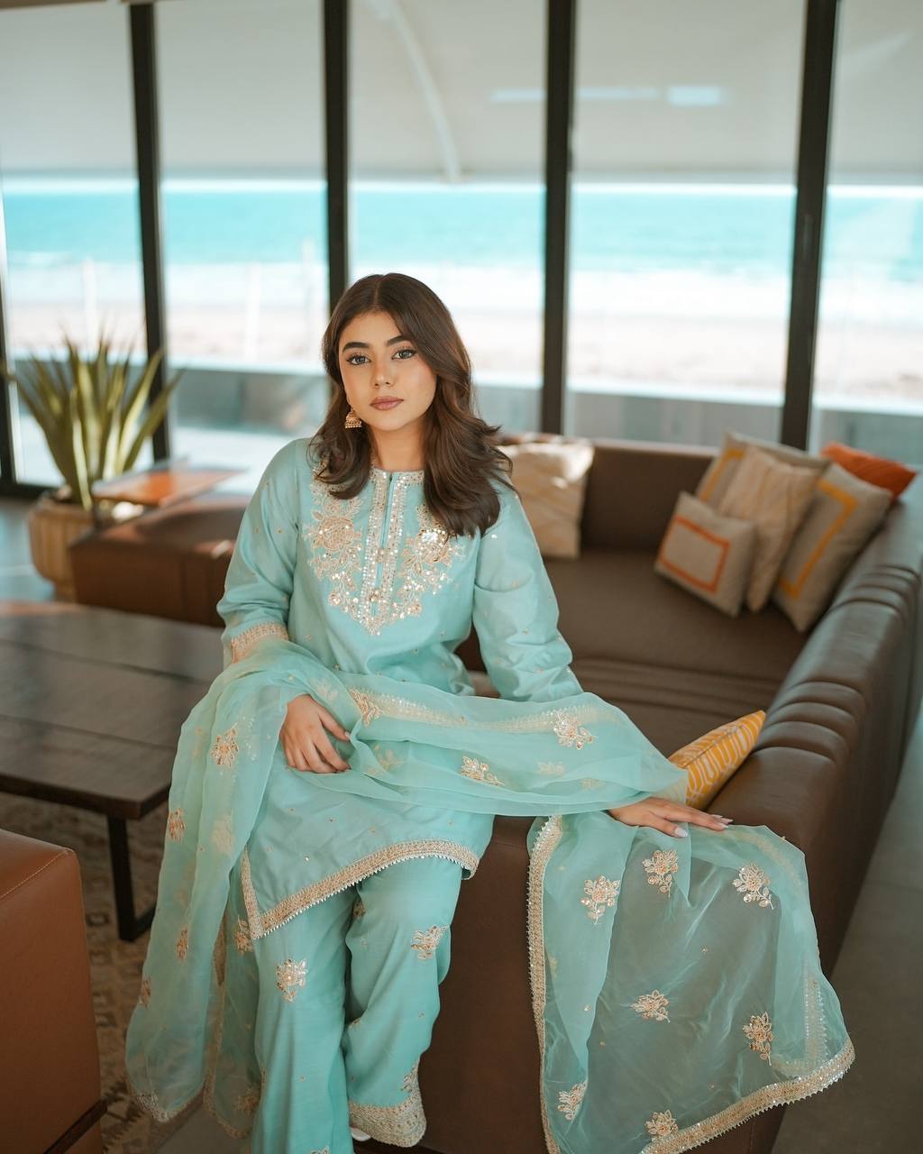 Noorani Pur Natural Crepe Farshi Palazzo Set