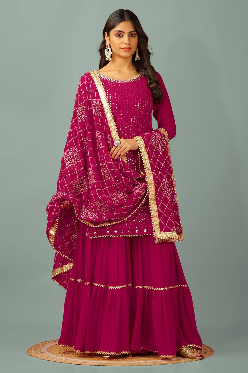 Golden Glam A Fusion of Tradition Sharara Set