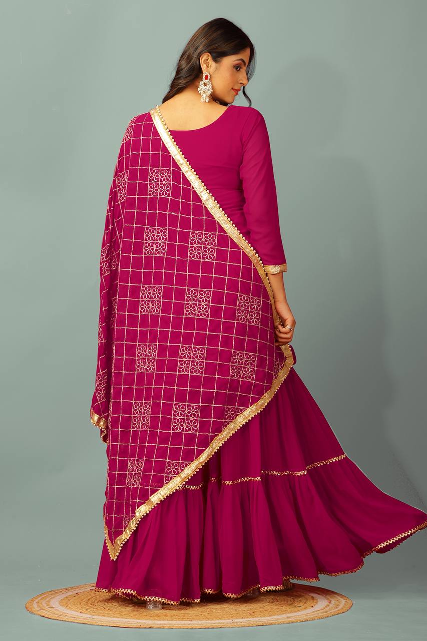 Golden Glam A Fusion of Tradition Sharara Set