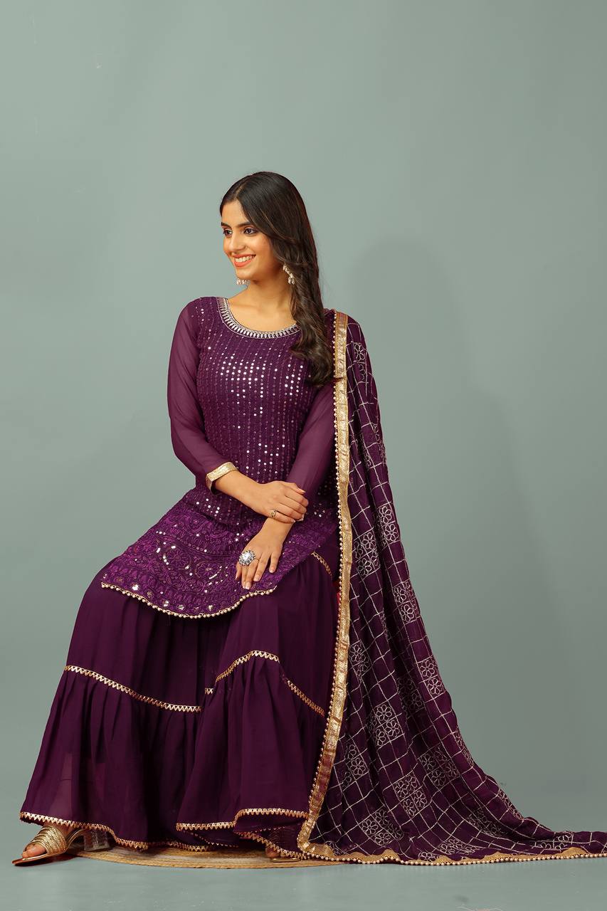 Golden Glam A Fusion of Tradition Sharara Set