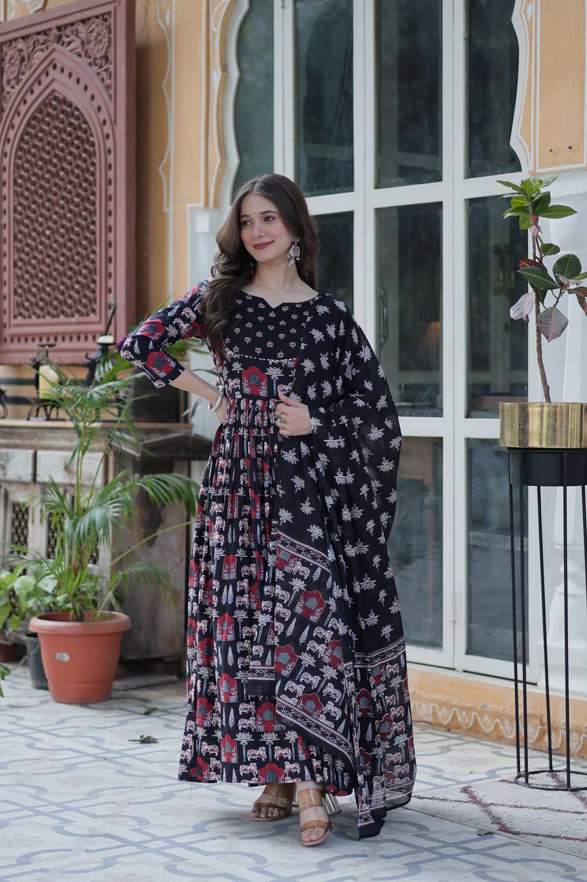 Mahira Grace In Vibrant Pure Cotton Suit