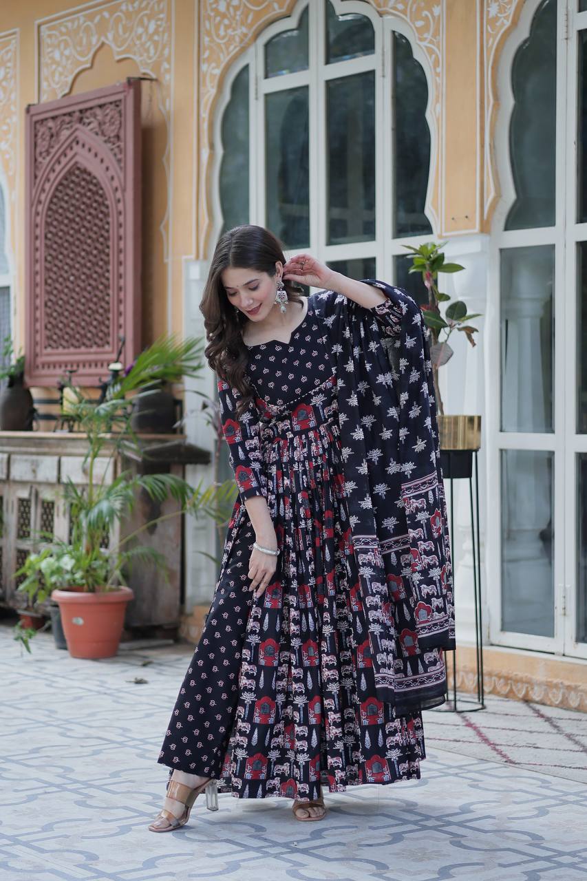 Mahira Grace In Vibrant Pure Cotton Suit