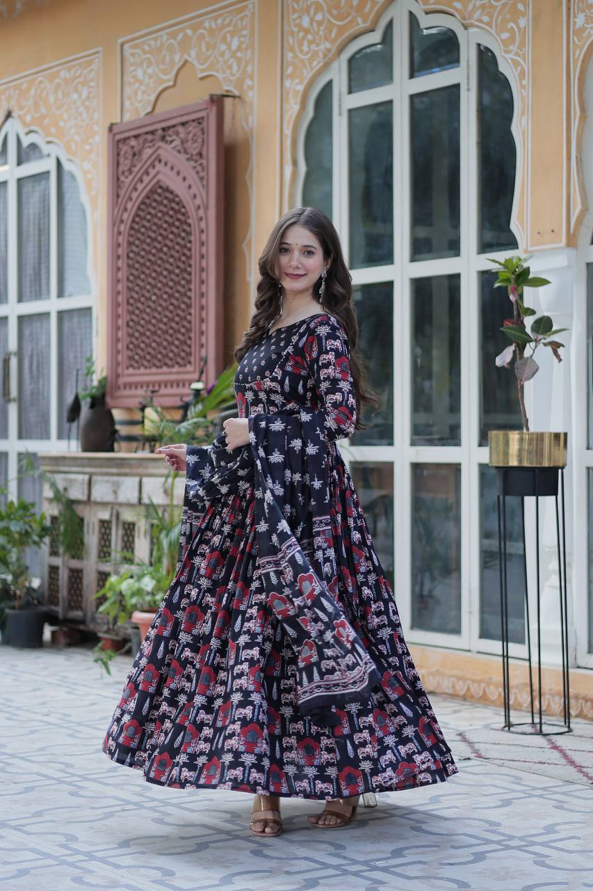 Mahira Grace In Vibrant Pure Cotton Suit