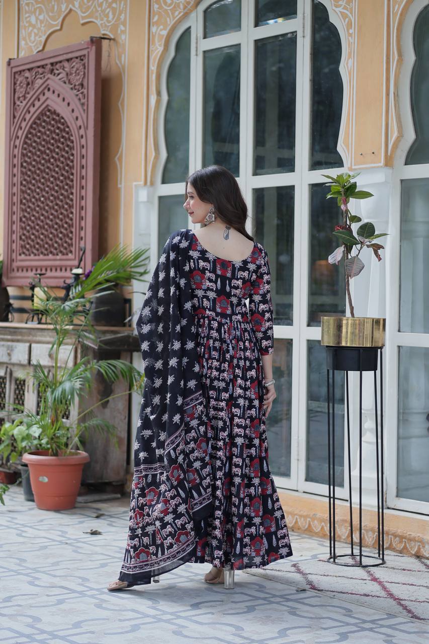 Mahira Grace In Vibrant Pure Cotton Suit