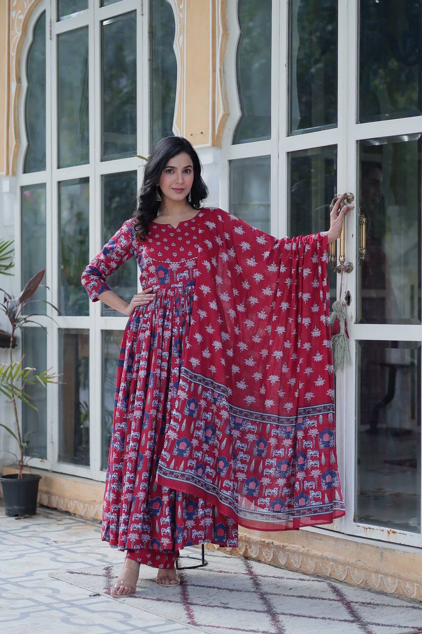 Mahira Grace In Vibrant Pure Cotton Suit