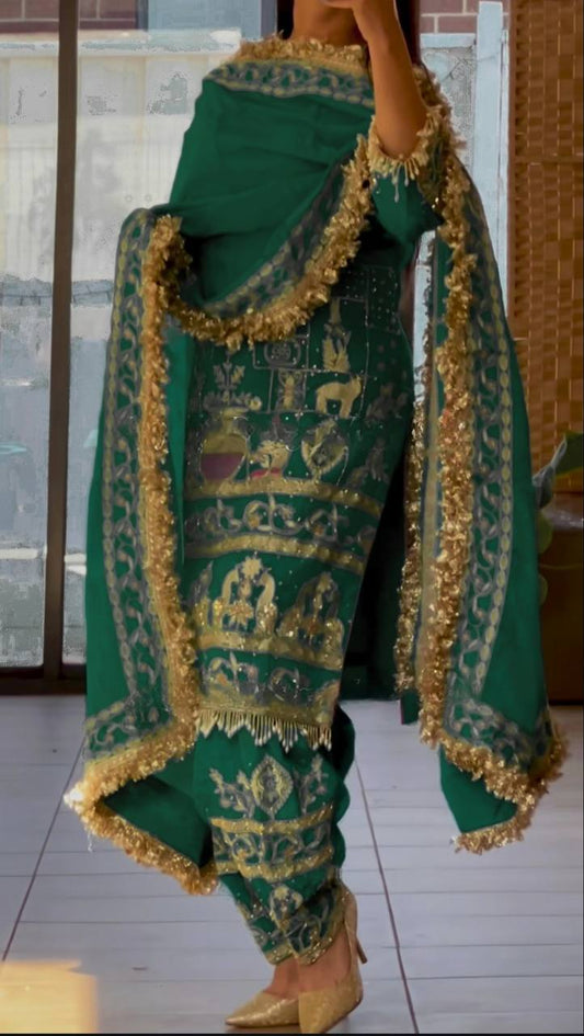 Royal Emerald Enchantment The Golden Heritage Suit Set