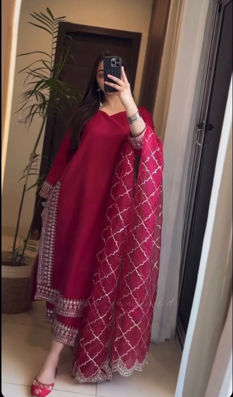 Sirat Designer Long Malay Satin Silk Fancy Suit