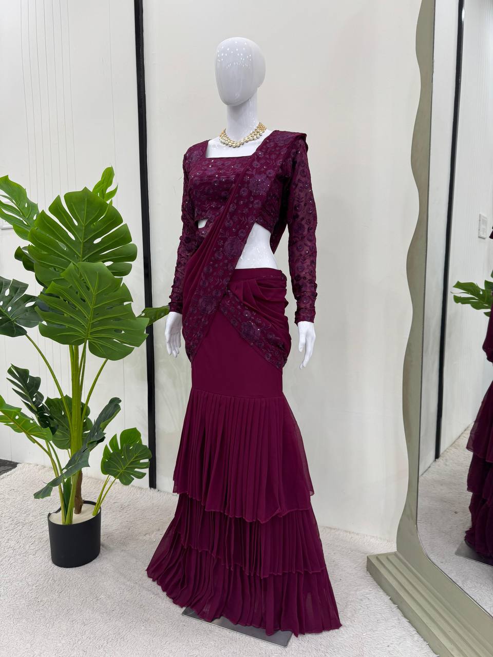 Classic Charisma The Elegant Designner Gorgette Saree
