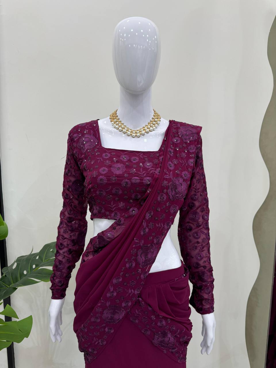 Classic Charisma The Elegant Designner Gorgette Saree