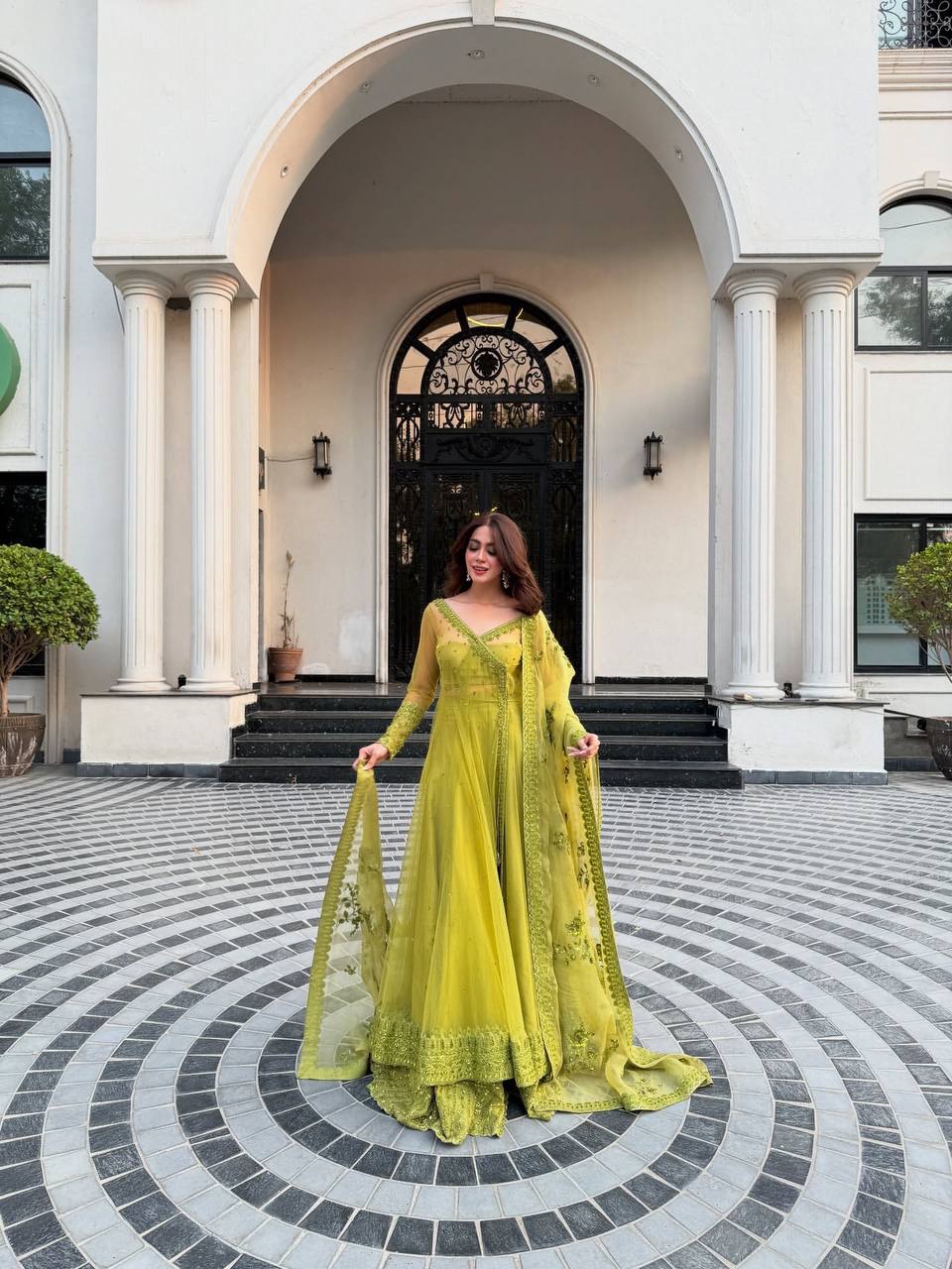 Miesha Butterfly net Designer Party Wear Gown Set