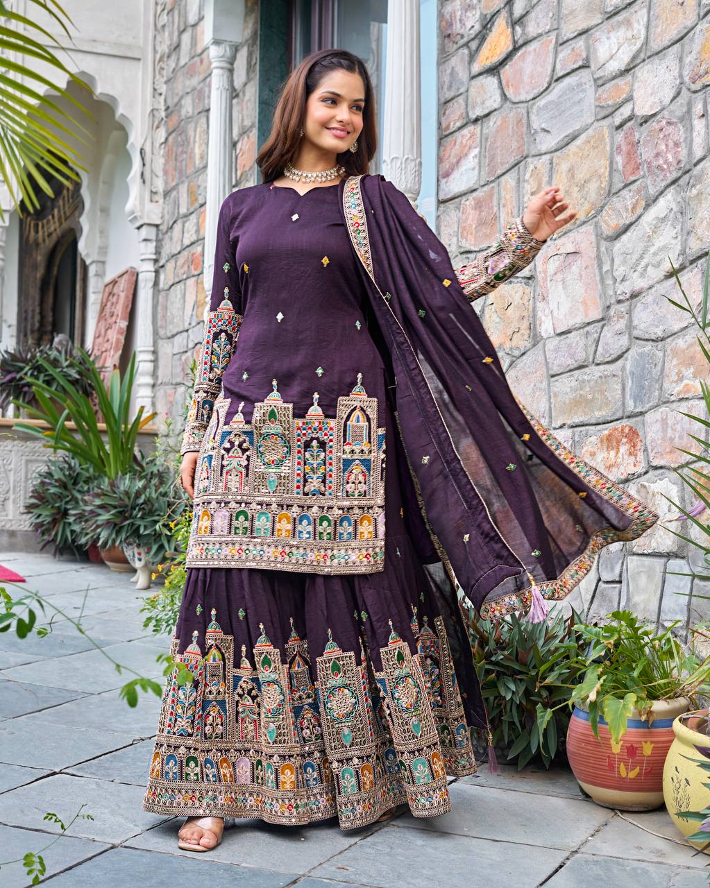Flora Flaire Chinnon Silk Party Wear Suit