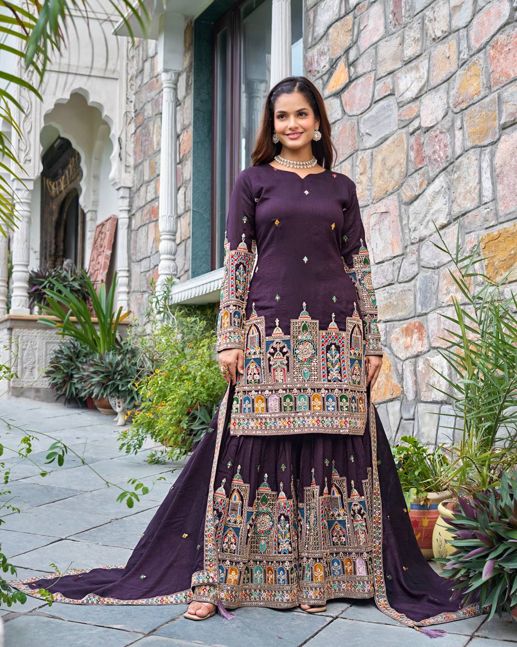 Flora Flaire Chinnon Silk Party Wear Suit