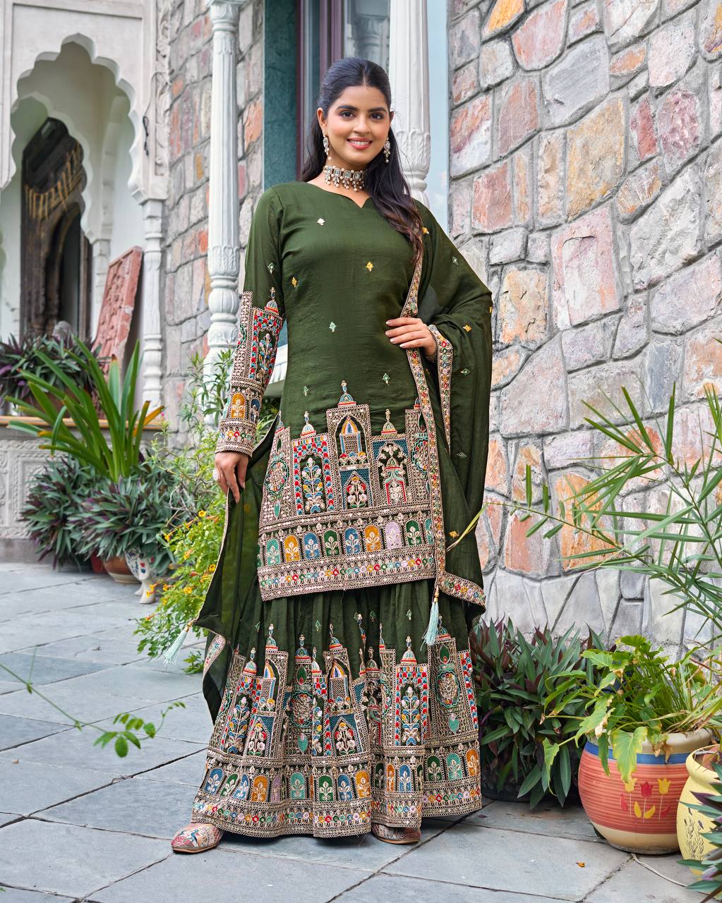 Flora Flaire Chinnon Silk Party Wear Suit