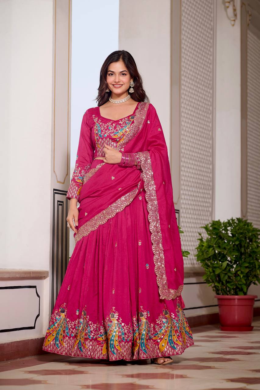 Naira’s Regal Aura Heavy Embroidery Sequence & Thred Work Lehenga Choli