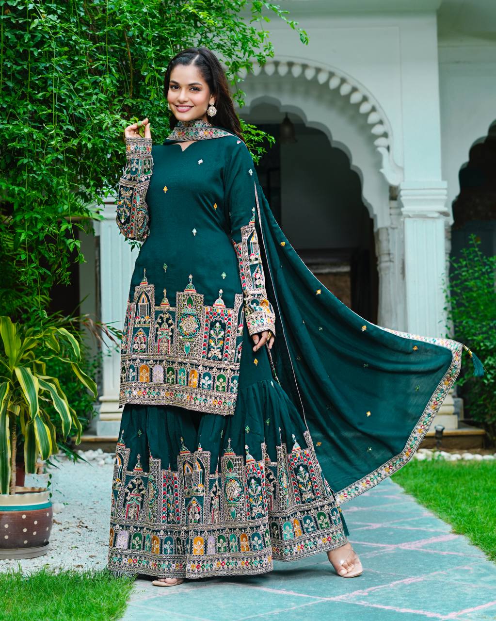 Flora Flaire Chinnon Silk Party Wear Suit