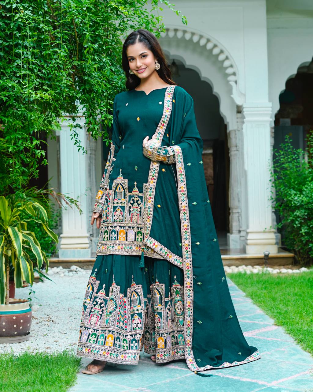 Flora Flaire Chinnon Silk Party Wear Suit