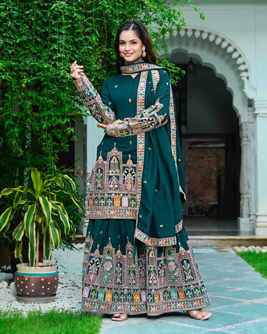 Flora Flaire Chinnon Silk Party Wear Suit