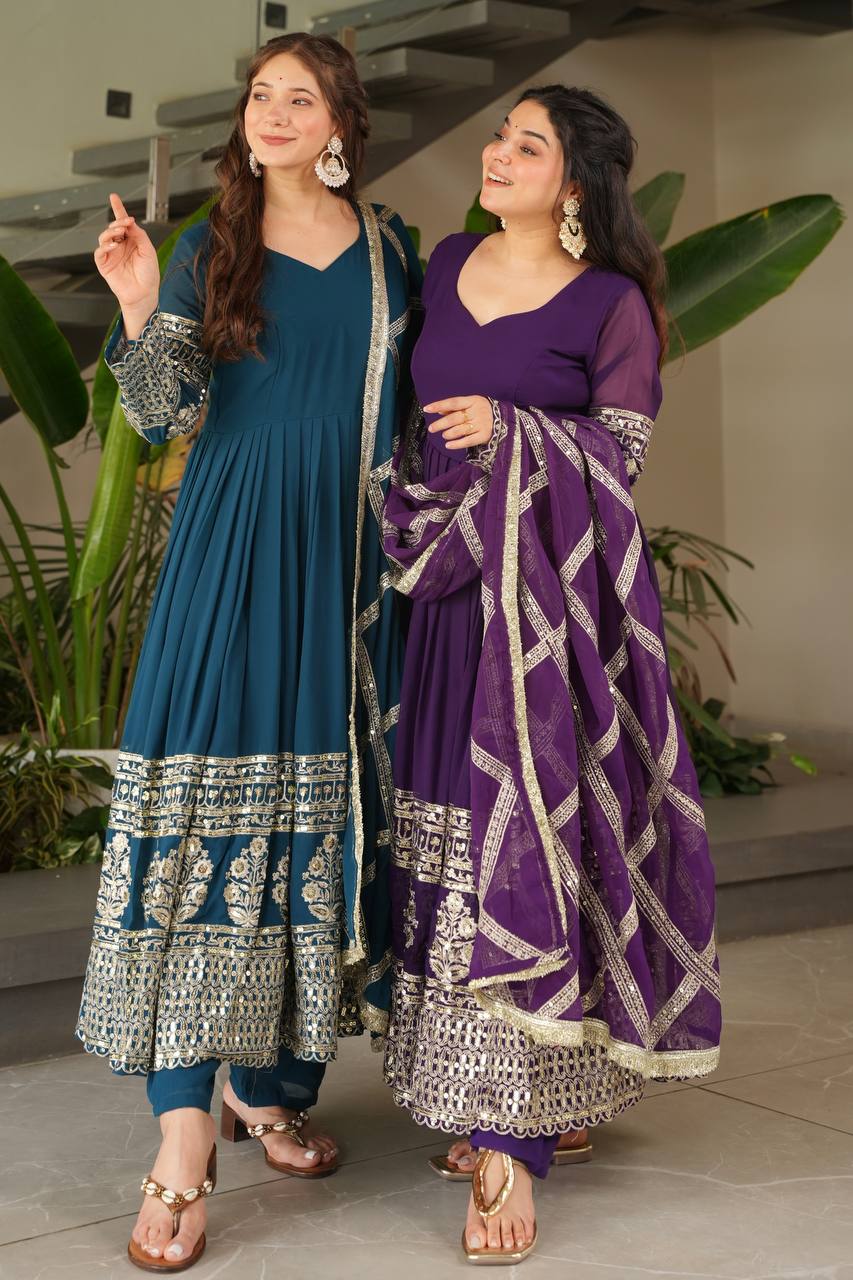 Divine Mulberry Charm New Designer Party Wear Sharara Suit