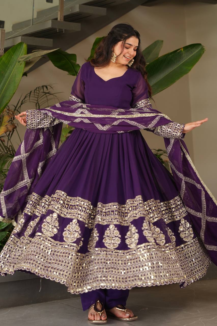 Divine Mulberry Charm New Designer Party Wear Sharara Suit