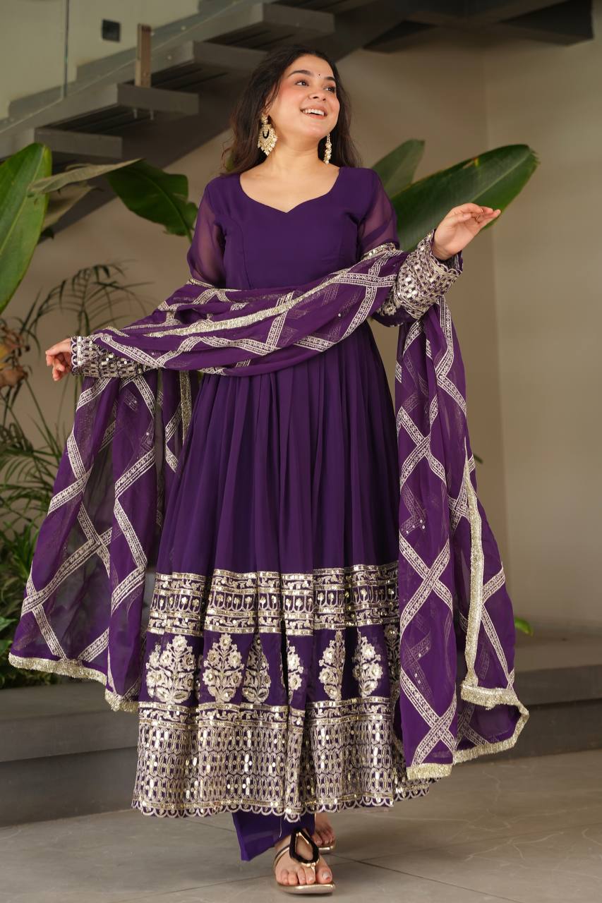 Divine Mulberry Charm New Designer Party Wear Sharara Suit