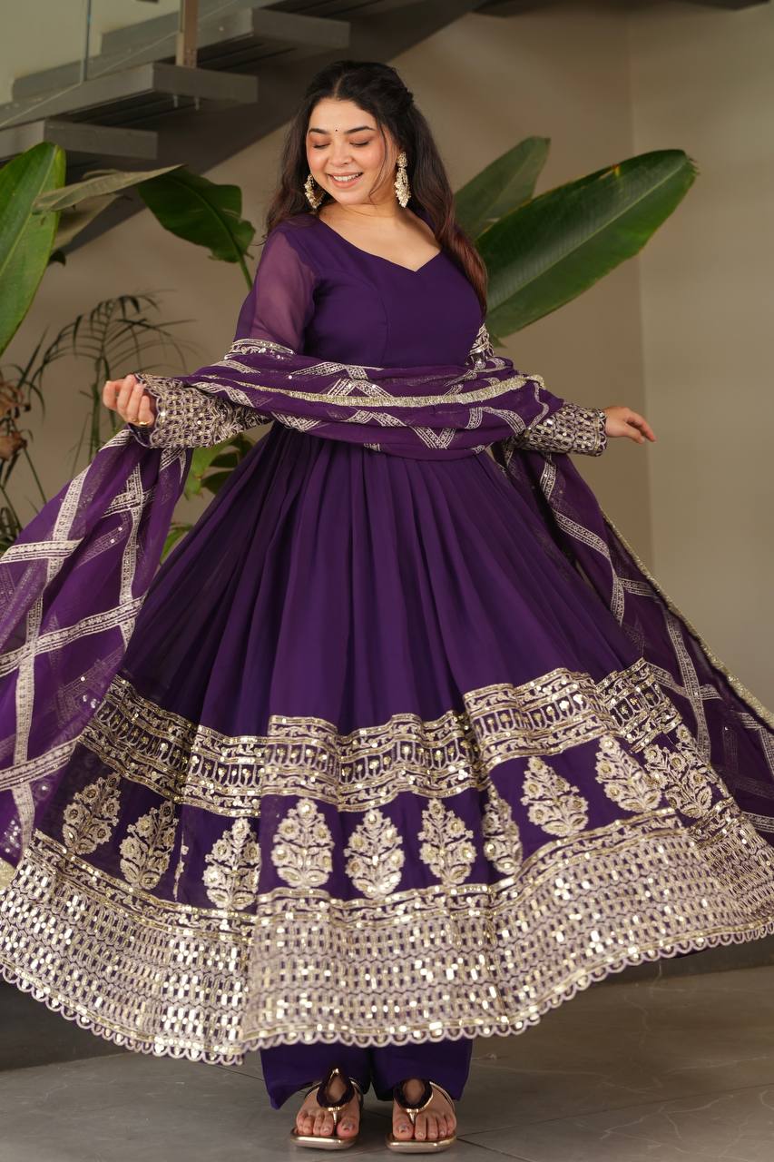 Divine Mulberry Charm New Designer Party Wear Sharara Suit
