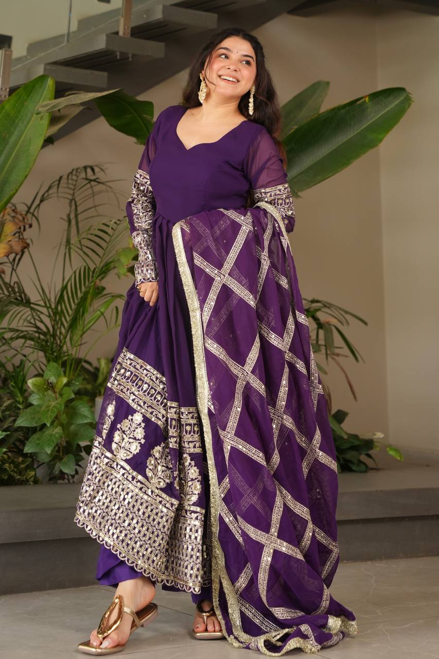 Divine Mulberry Charm New Designer Party Wear Sharara Suit