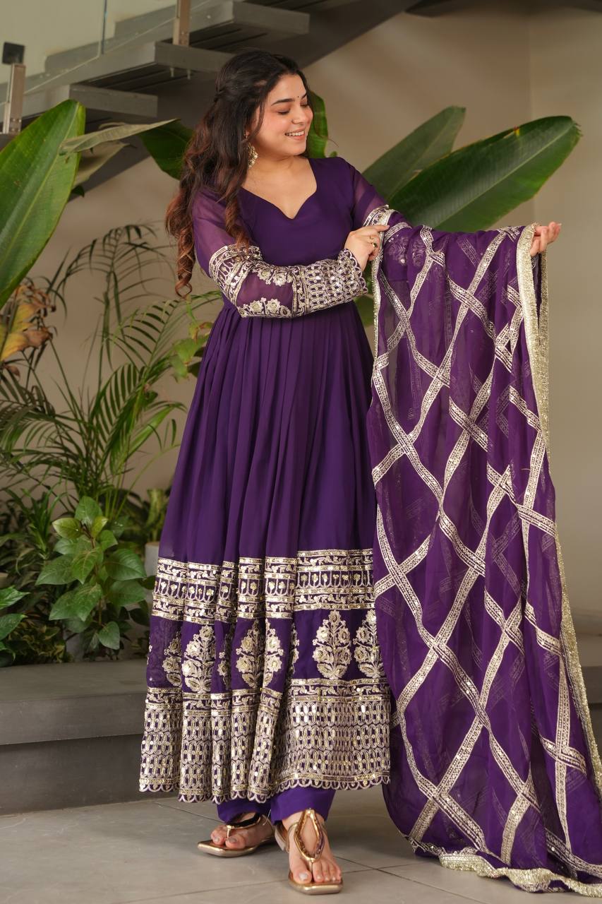 Divine Mulberry Charm New Designer Party Wear Sharara Suit
