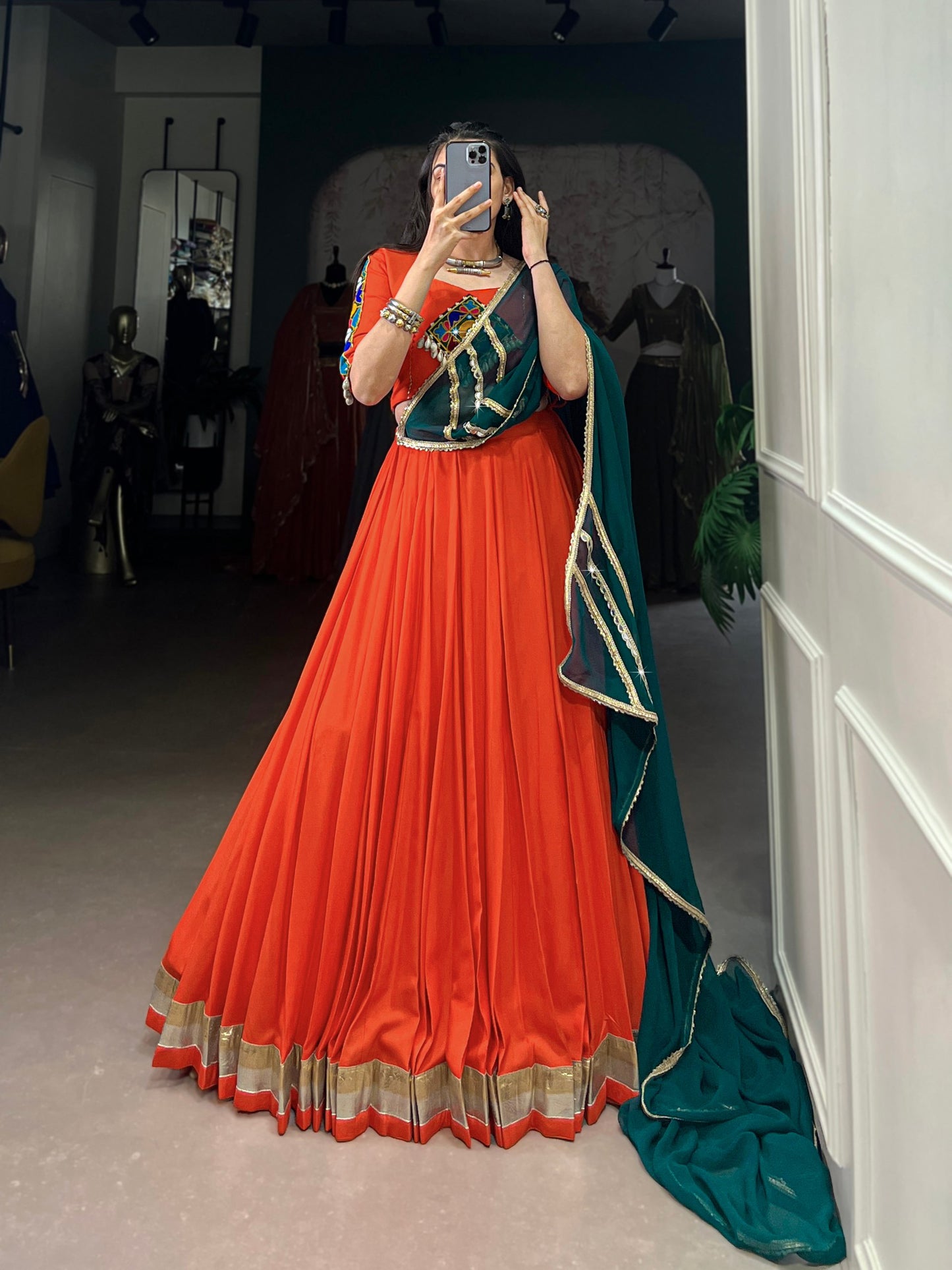 Rayon comfort, Gamthi art Lehenga Choli