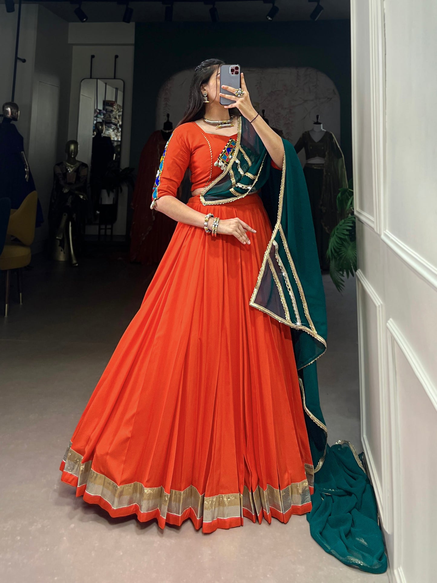Rayon comfort, Gamthi art Lehenga Choli