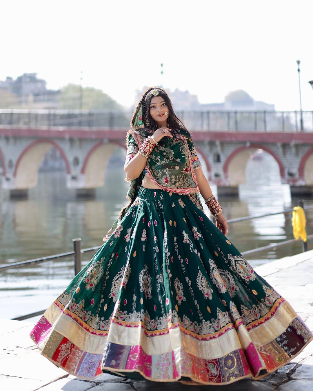 Rangdeep Royal Raas Real Mirror Work Lehenga Set
