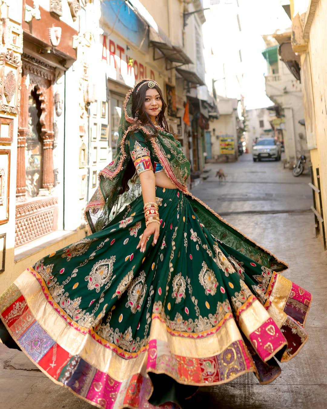 Rangdeep Royal Raas Real Mirror Work Lehenga Set