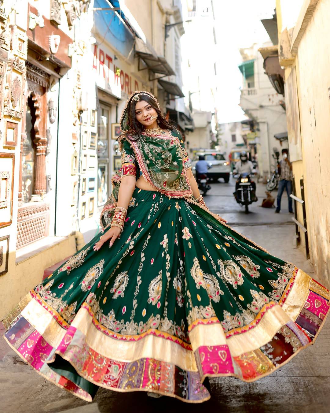 Rangdeep Royal Raas Real Mirror Work Lehenga Set