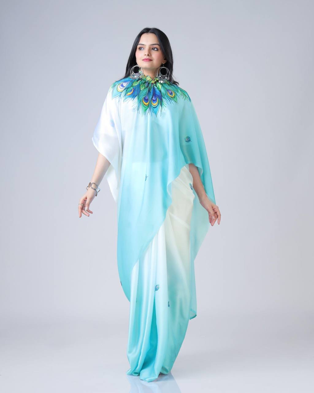 Murlidhar Garden Flute Japan Satin Saree