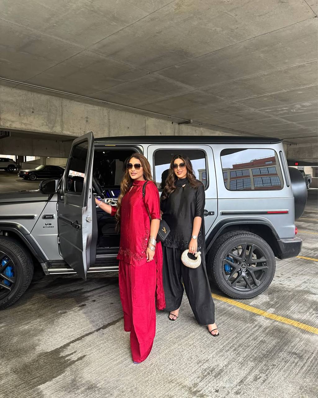 Midnight Elegance Thread Embroidery Farshi Shalwar Set