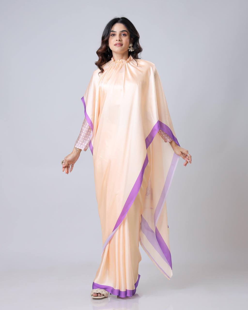 Krishna Digital Print Satin Saree