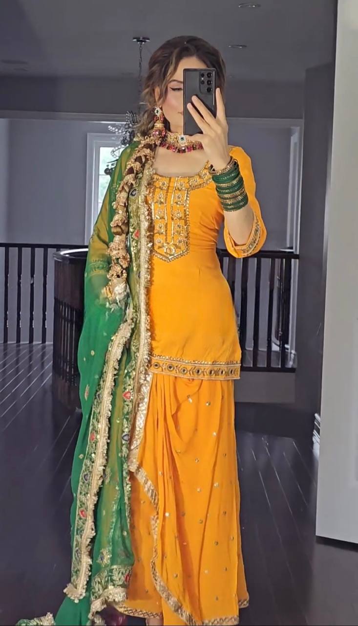 Surkh Sozni Malay Satin Dhoti Styles Patiala