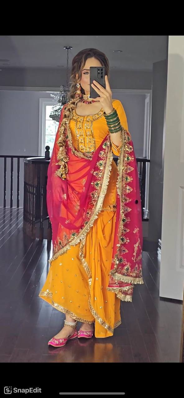 Surkh Sozni Malay Satin Dhoti Styles Patiala