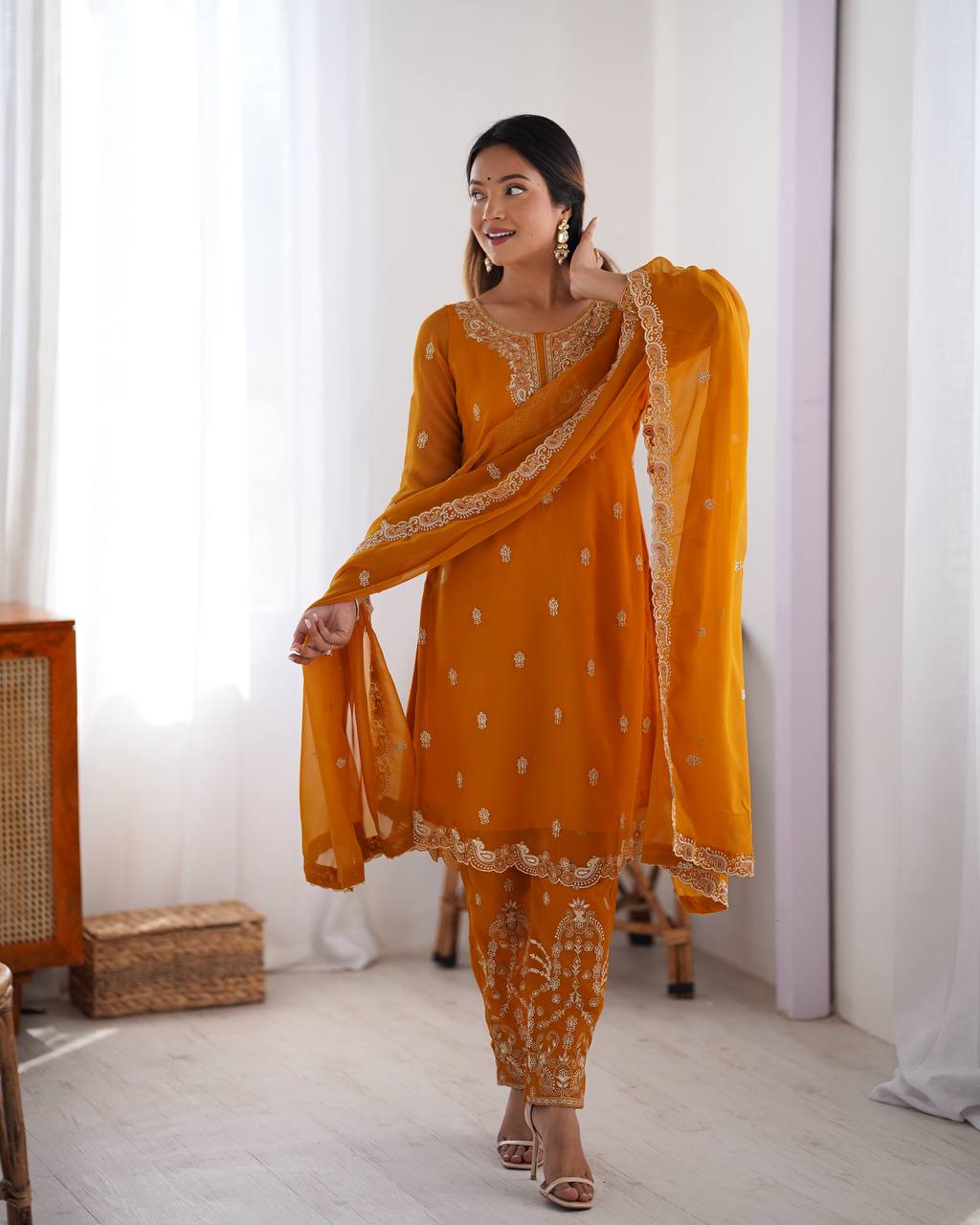 Mustard Majesty The Royal Patiala Ensemble Suit Set