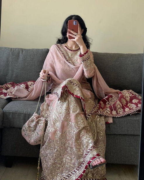 Timeless Grace Couture Foux Gorgette Sharara Suit Set