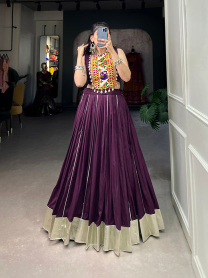 Majestic Charm Twirl Ready Navratri Mirror Work Lehenga