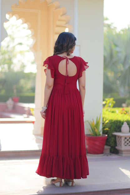 Rangnaari Reflections: Beads and Sequins Multithreaded Embroidered Work Gowns