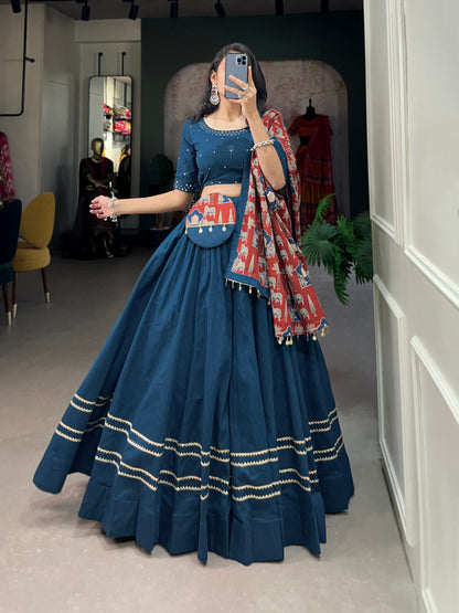 Preksha beautifully printed pure cotton lehenga choli