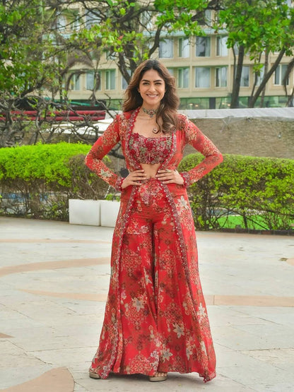 Mehak in Bloom A Floral Dream Unfolded Shrug Set