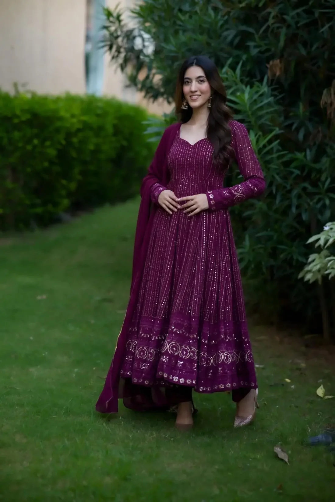 NAYRA PURPLE EMBROIDERED SUIT SET